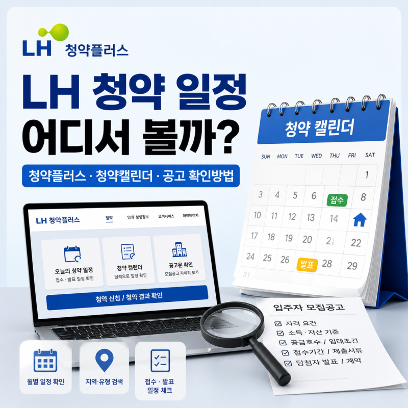 LH 청약 일정 어디서 볼까? 청약플러스·청약캘린더·공고 확인방법 총정리