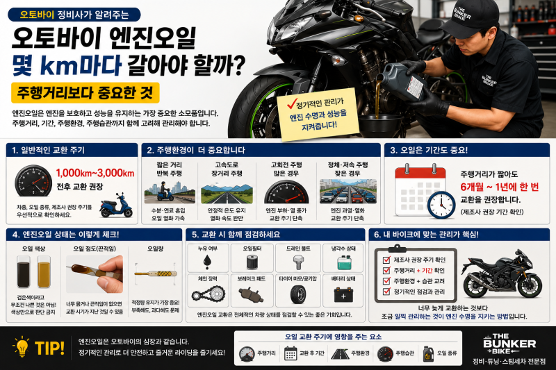 오토바이 엔진오일 몇 km마다 갈아야 할까?｜주행거리보다 중요한 것