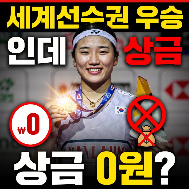 안세영 세계선수권 우승, 그런데 상금 0원? 6경기 무실게임 퍼펙트 우승