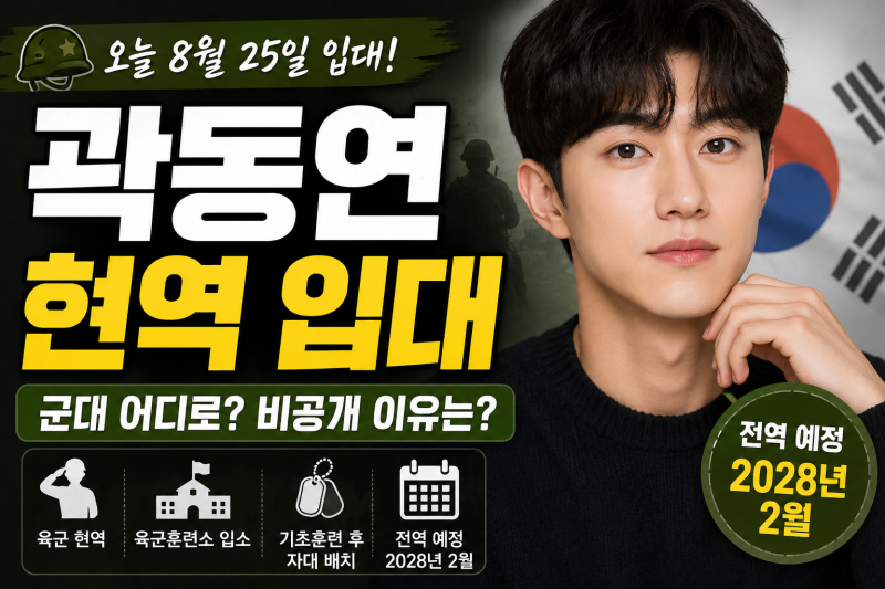 곽동연 오늘 현역 입대, 군대 어디로? 비공개 이유와 전역일은 언제