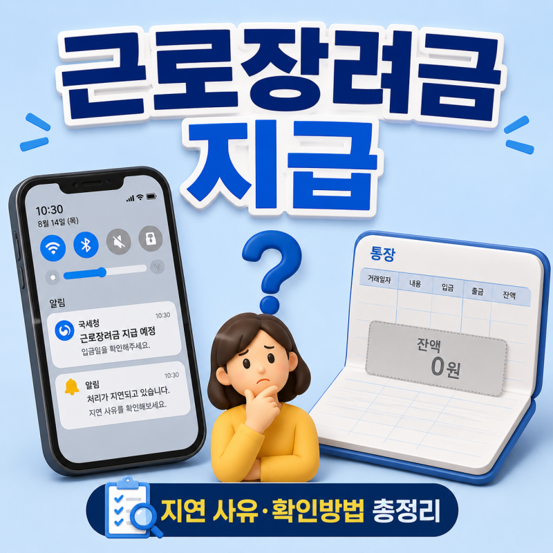 근로장려금 지급일 지났는데 안 들어왔다면? 순서대로 확인하는 법