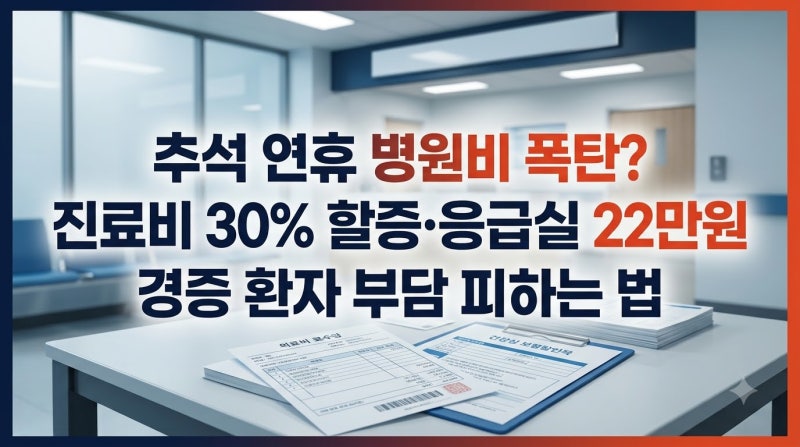 추석 연휴 병원비 왜 이렇게 나올까? 진료비 30% 할증과 응급실 22만원 피하는 법