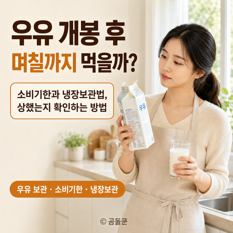 우유 개봉 후 며칠까지 먹을까? 소비기한과 냉장보관법, 상했는지 확인하는 방법