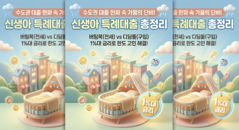 수도권 대출 한파 속 1% 금리 신생아 특례대출 버팀목 디딤돌 총정리