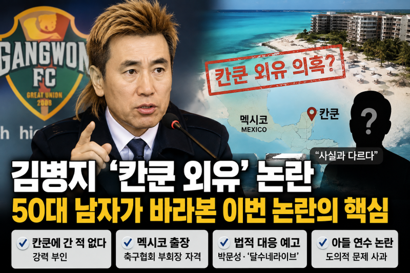 김병지 ‘칸쿤 외유’ 논란｜50대 남자가 바라본 이번 논란의 핵심