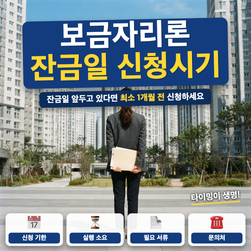 보금자리론 신청 시기, 잔금일에 언제 맞춰야 하나요? (+ 신청 기한, 실행 소요기간)
