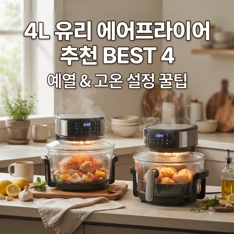 4L 유리에어프라이어 추천 4종 예열과 고온 세팅 노하우