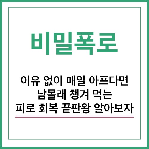 만성피로 무기력증 극복, 코르티솔 낮추는 부신피질 영양제 리스트