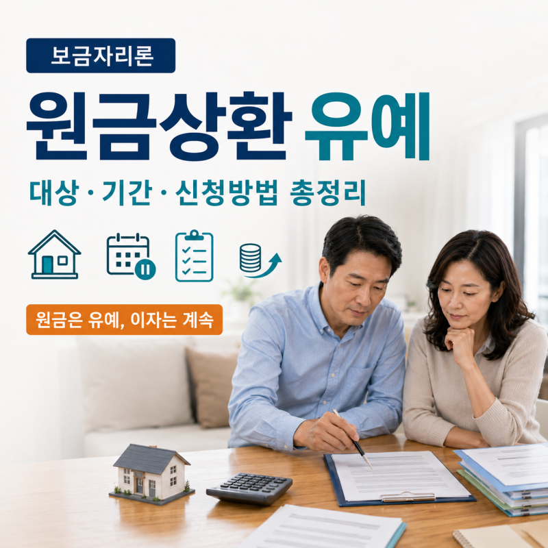보금자리론 원금 상환 유예 실직 폐업 신청방법 총정리