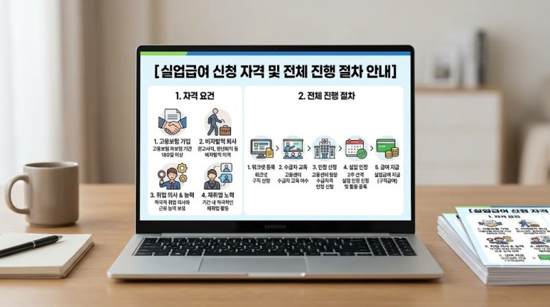 실업급여 조건 및 신청방법 총정리 (180일 계산·고용24 절차·자발적 퇴사 예외사유)