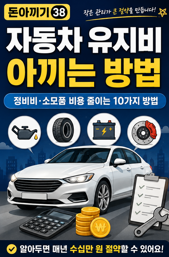 돈아끼기 ㊳ 자동차 유지비 아끼는 방법｜정비비·소모품 비용 줄이는 10가지 방법