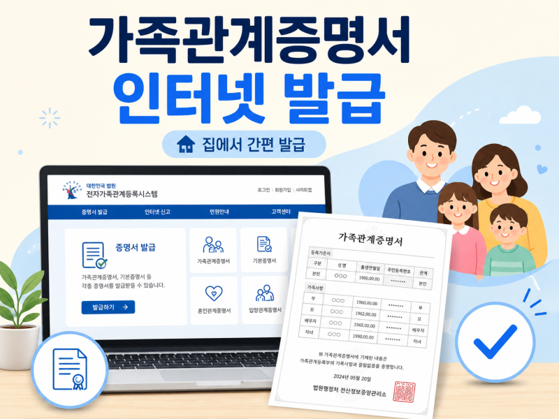 가족관계증명서 인터넷 발급 방법｜일반·상세 차이와 발급 순서