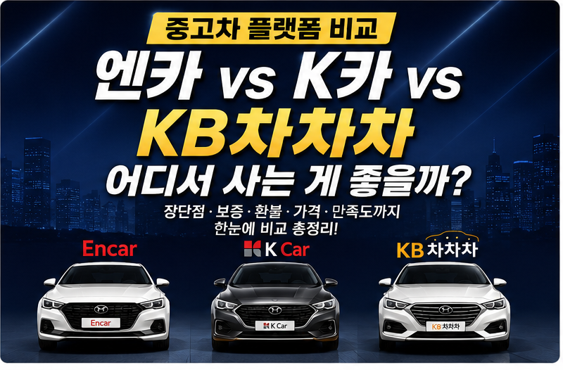 중고차플랫폼 비교｜엔카 vs K카 vs KB차차차 어디서 사는 게 좋을까?