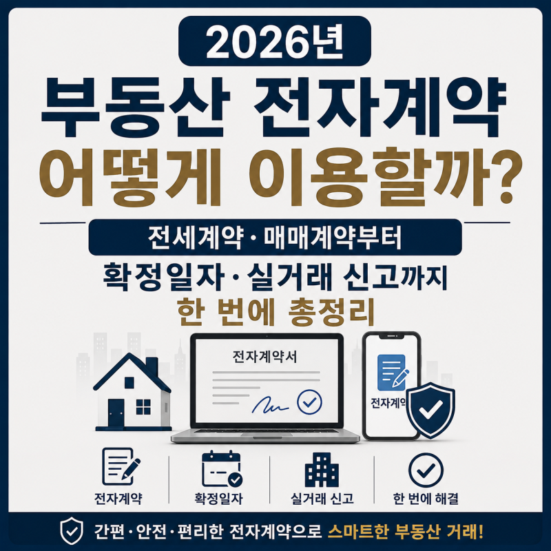 2026년 부동산 전자계약 어떻게 이용할까? 전세계약·매매계약부터 확정일자·실거래 신고까....