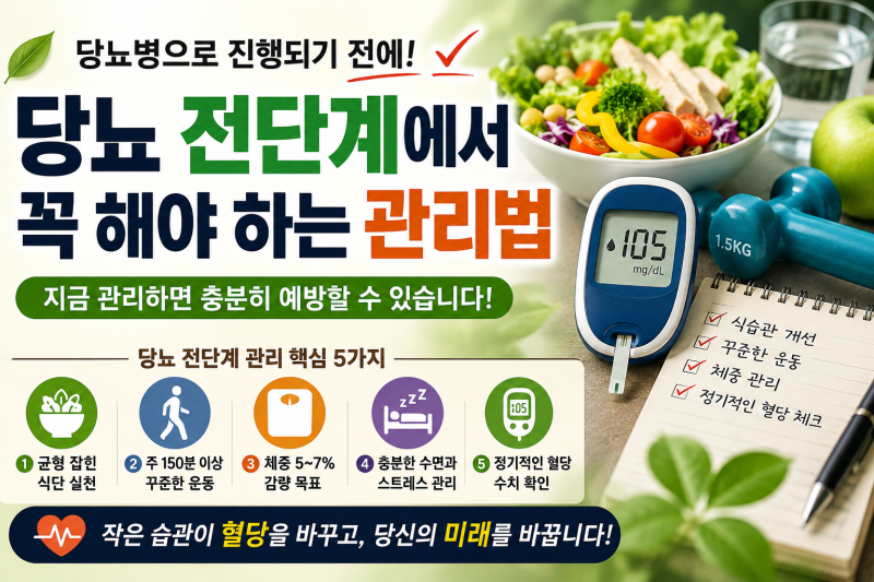 당뇨 전단계에서 꼭 해야 하는 관리법, 지금이 가장 중요한 이유
