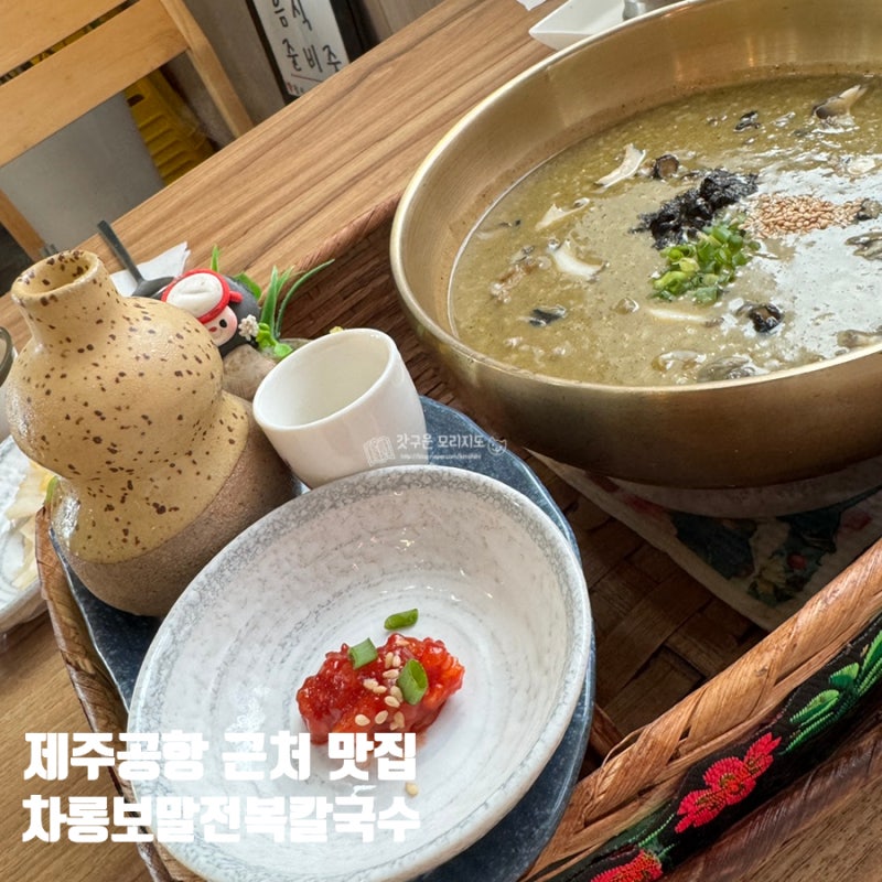 제주도 공항근처 맛집 차롱보말전복칼국수 용담해안도로 진한 보말전복죽 임산부 내돈내산 ....