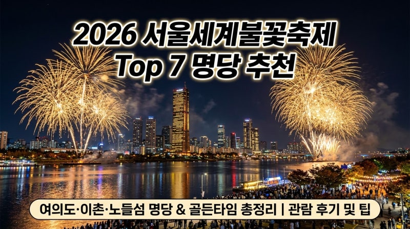 2026 서울세계불꽃축제 7대 명당 비교 총정리 — 여의도·이촌·노들섬 시야 및 골든타임