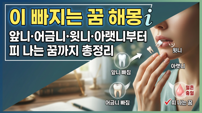 이 빠지는 꿈 해몽｜앞니·어금니·윗니·아랫니부터 피나는 꿈까지 총정리