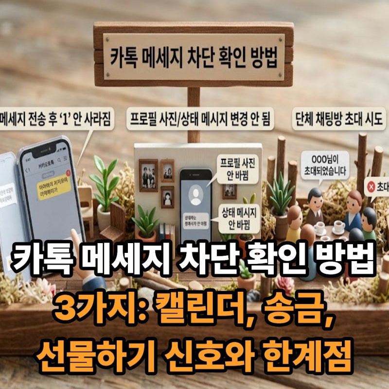 카톡 메세지 차단 확인 방법 3가지: 캘린더, 송금, 선물하기 신호와 한계점