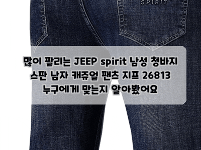 많이 팔리는 JEEP spirit 남성 청바지 스판 남자 캐쥬얼 팬츠 지프 26813 누구에게 맞는지 알아봤....
