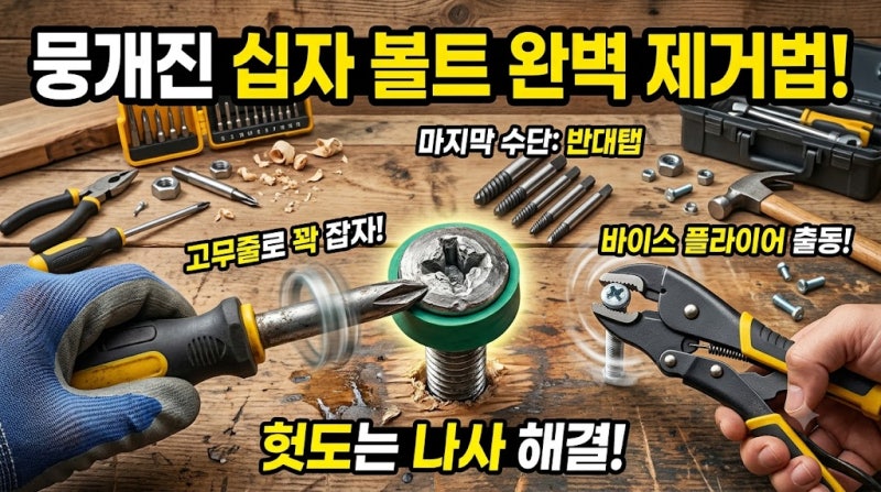 빠가난 십자 볼트 헛돌 때 빼는 완벽한 방법