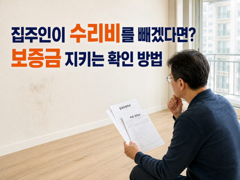 전세·월세 이사 나가는데 집주인이 수리비를 빼겠다면? 보증금 지키는 확인 방법