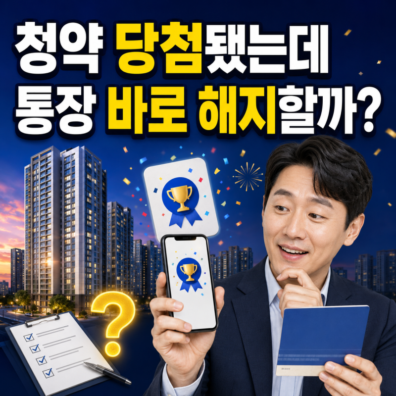 청약 당첨 후 청약통장 바로 해지해도 될까? 계약 전 확인할 것