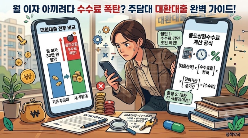 월 이자 30만 원 아끼려다 수수료 폭탄? 주담대 갈아타기 중도상환수수료 계산법 & 대환대출 ....