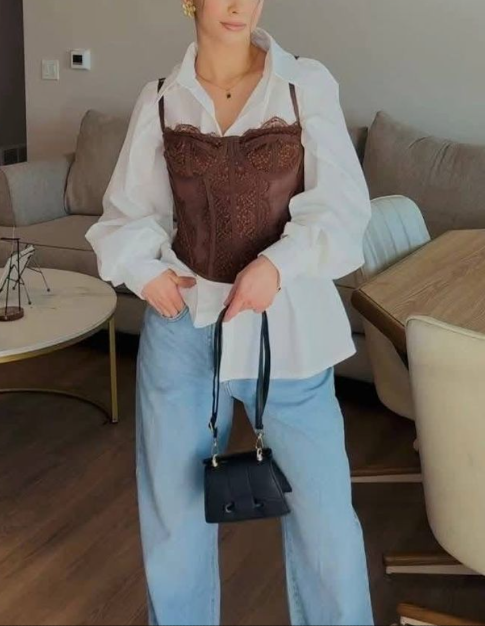뷔스티에 조끼 가을 셔츠 레이어드 정말 비율 살아날까