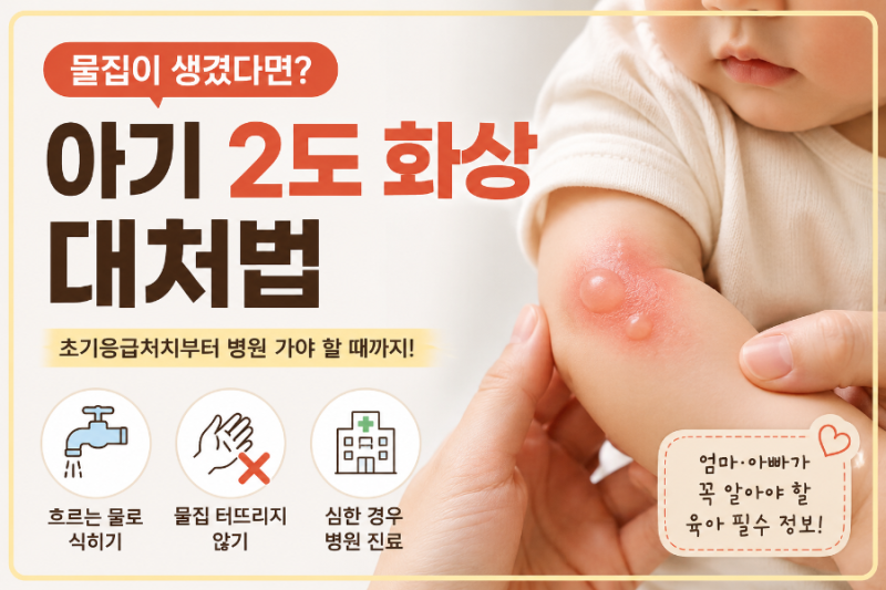 아기 2도 화상 대처법 물집이 생겼다면 꼭 알아둘 응급처치