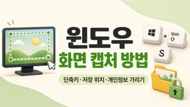 윈도우 화면 캡처하는 방법｜단축키·저장 위치·개인정보 가리기
