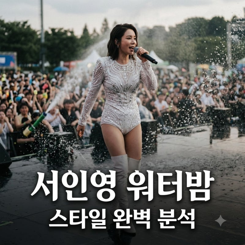 서인영 워터밤 46kg 화이트 바디슈트, 무대 스타일링 완벽 분석