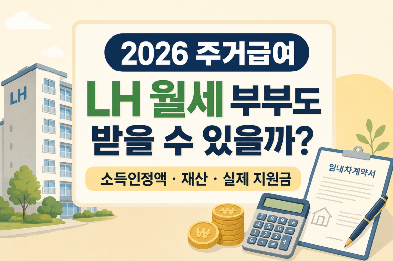 2026 주거급여, 월세 사는 부부도 받을 수 있을까? 소득인정액과 신청 기준