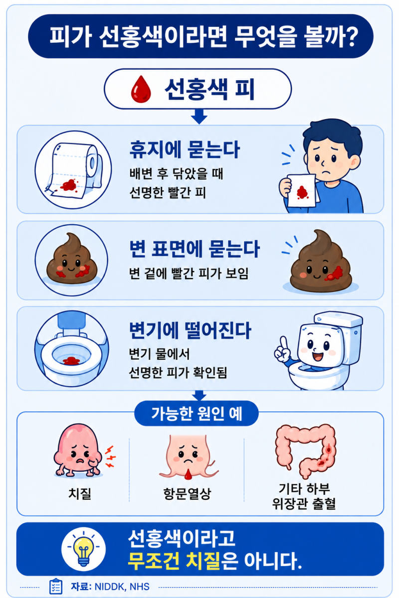 혈변이 나오면 무조건 치질일까? 피 색깔로 알 수 있는 것