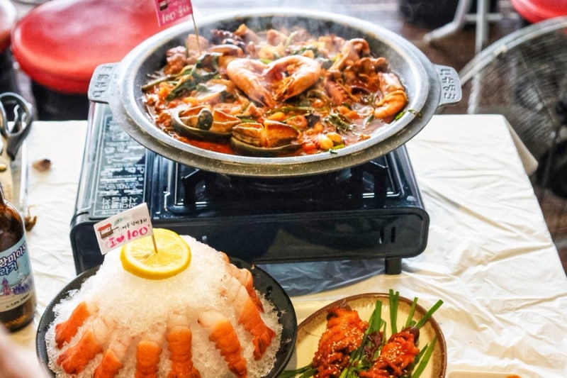 여수 낭만포차거리 맛집100도포차 하멜등대 돌문어삼합