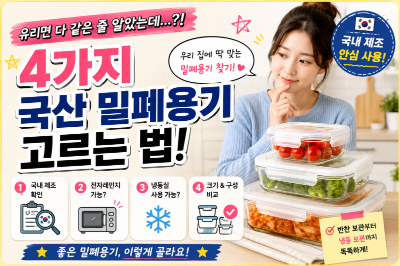 4가지 국산 밀폐용기 고르는 법, 유리면 다 같은 줄 알았는데…