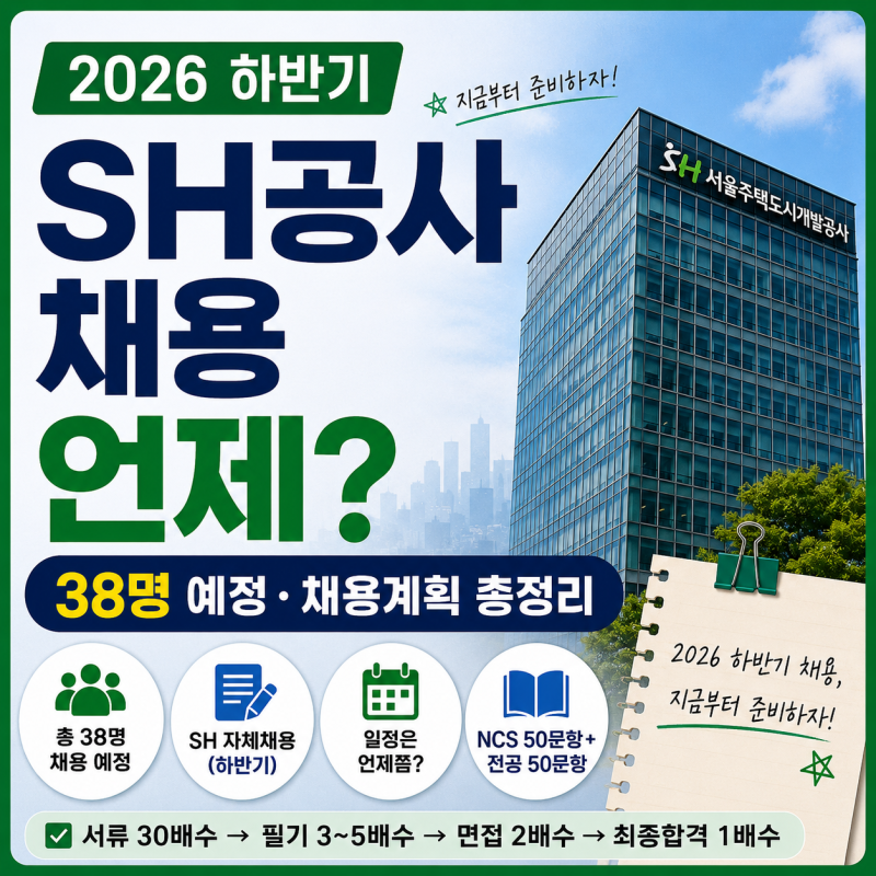 SH 서울주택도시개발공사 채용 언제?｜2026 하반기 38명 예정·채용 계획 총정리