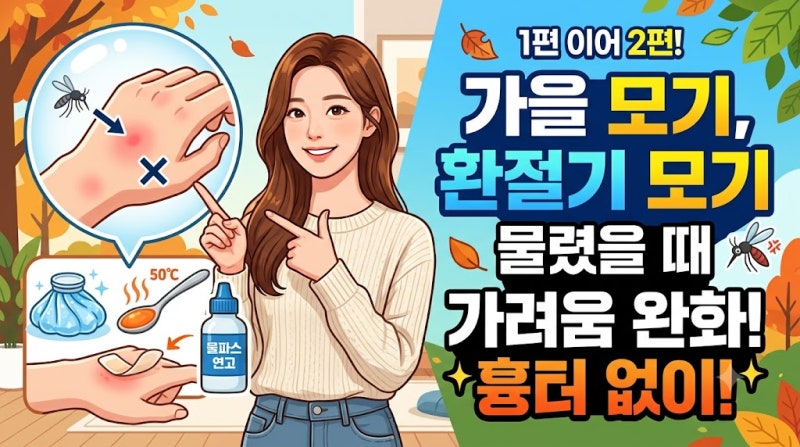 환절기·가을 모기 물렸을 때 가려움 완화 및 흉터 없이 대처하는 방법 (응급처치 꿀팁)