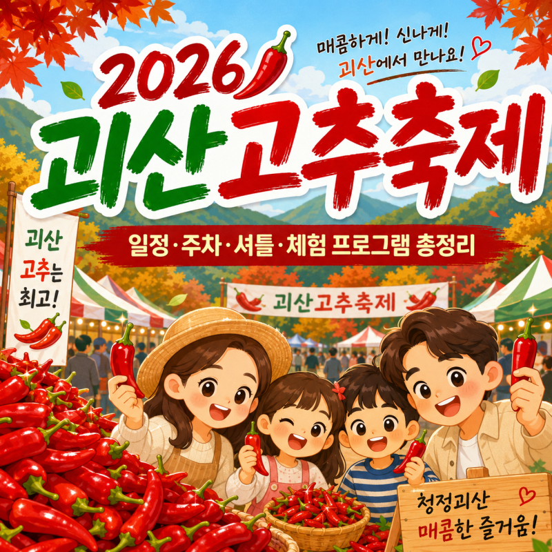 2026 괴산고추축제 일정 주차 셔틀 체험 프로그램 총정리