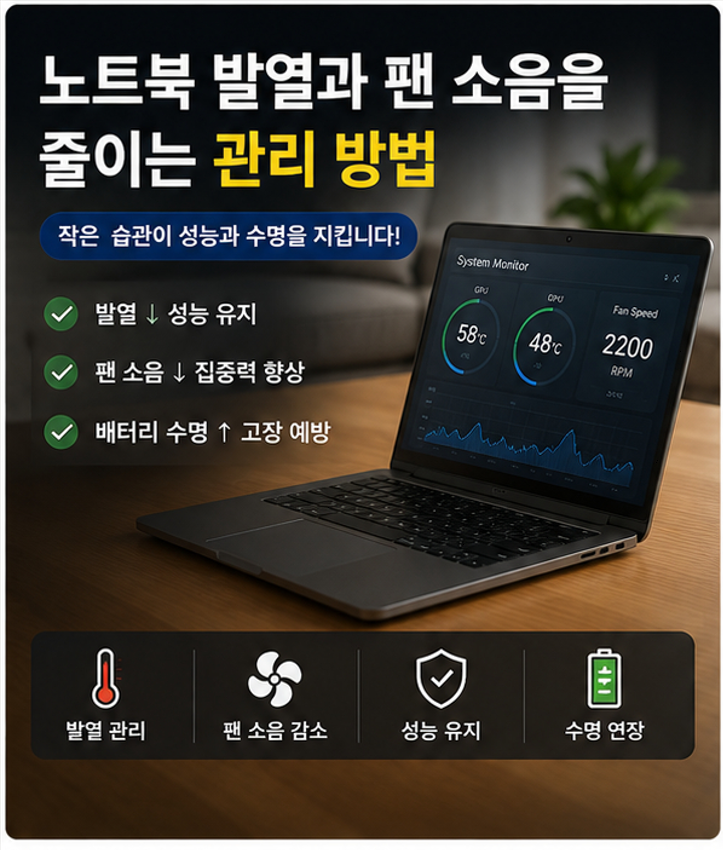노트북 발열과 팬 소음을 줄이는 관리 방법