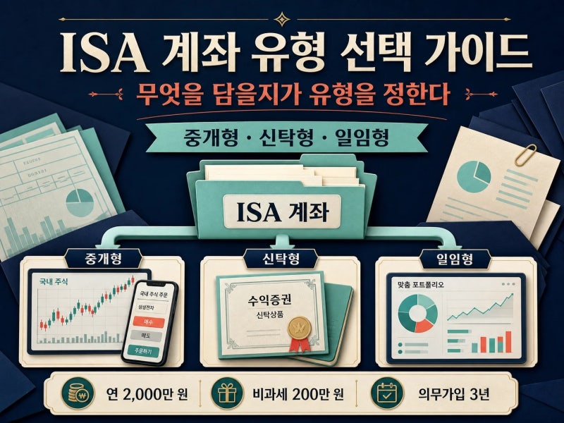 국내 주식도 되나? ISA 계좌 유형마다 담을 수 있는 상품이 다른 이유 (+ 비과세 한도, 납입한....