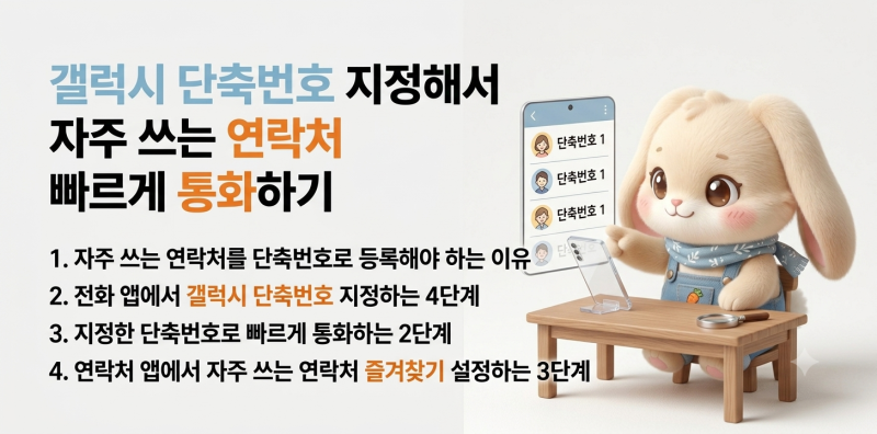 갤럭시 단축번호 지정해서 자주 쓰는 연락처 빠르게 통화하기