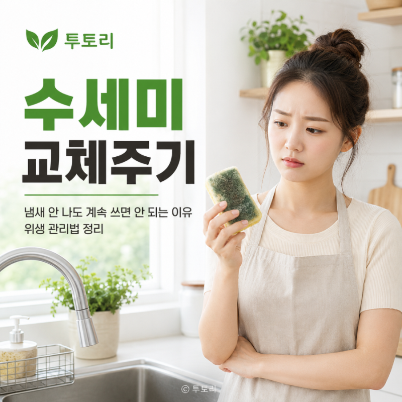 수세미 교체주기, 냄새 안 나도 계속 쓰면 안 되는 이유는? 청결한 위생 관리법 정리