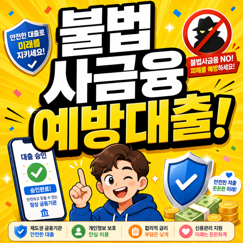 불법사금융예방대출 신청 1분컷 조건 후기 부결 사유