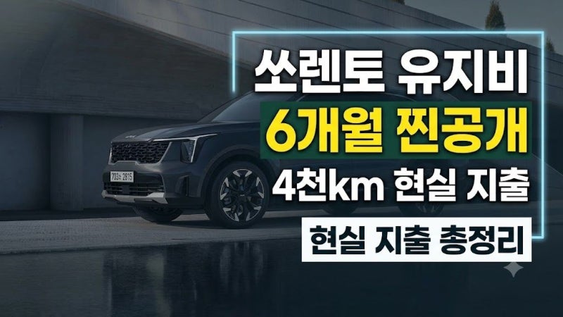 쏘렌토 가솔린 오너가 직접 깐 6개월 유지비 총정리 (기름값·보험료·세금 팩트체크)