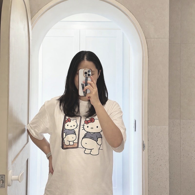 임산부 핫템 배부른 키티 티셔츠 내돈내산 후기｜네이버·알리·에이블리 가격, 사이즈, 소재....