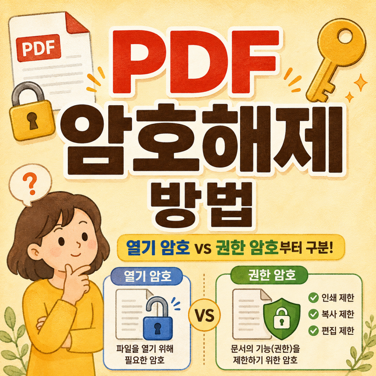 PDF 암호해제 방법, 열기 비밀번호와 편집 제한부터 구분하세요