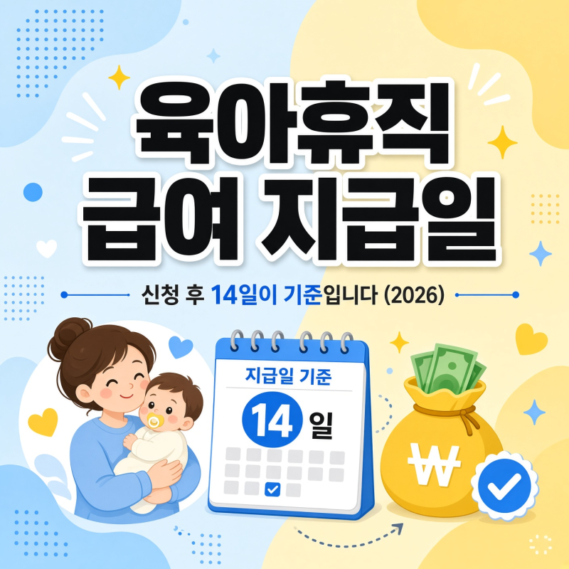 육아휴직 급여 지급일, 신청 후 14일이 기준입니다 (2026)
