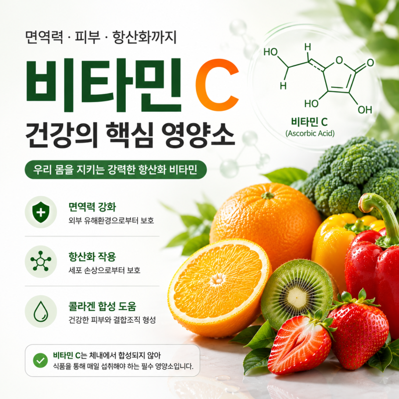 비타민C 하루 권장량 100mg, 부족하면 어떻게 될까? 음식부터 영양제까지 총정리