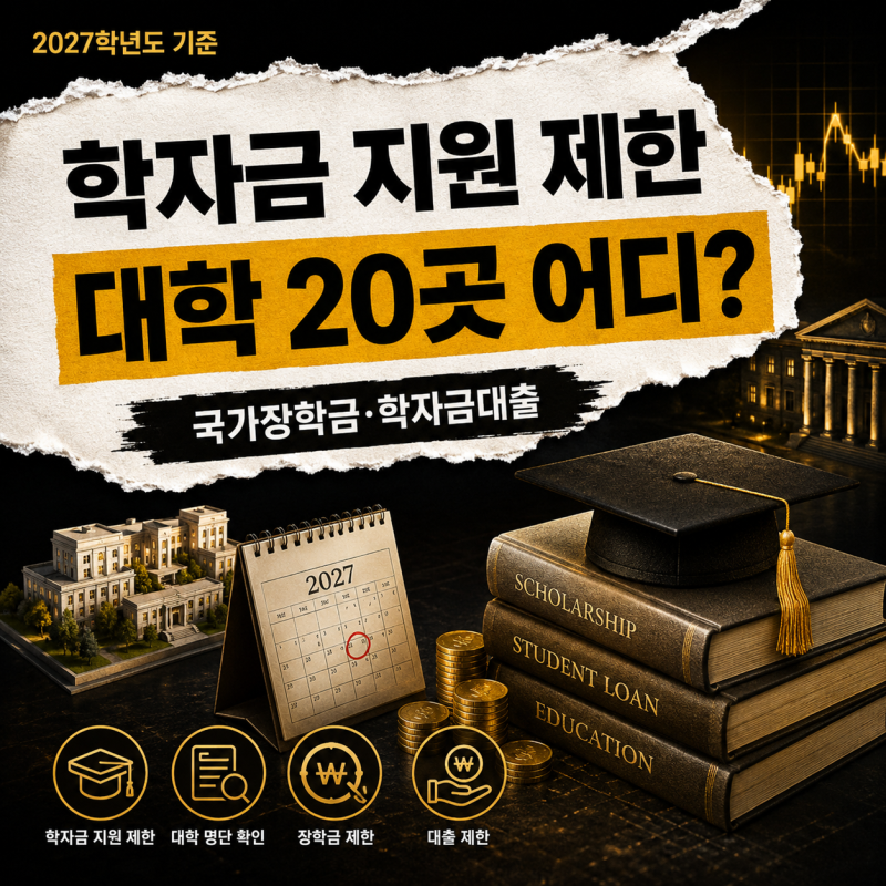 2027 학자금 지원 제한 대학 20곳 어디? 국가장학금·학자금대출 못 받는 대학